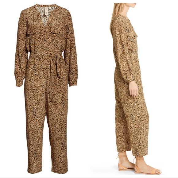 NWT Dolan Neela Cheetah Print Long Sleeve Jumpsuit - Picture 4 of 7